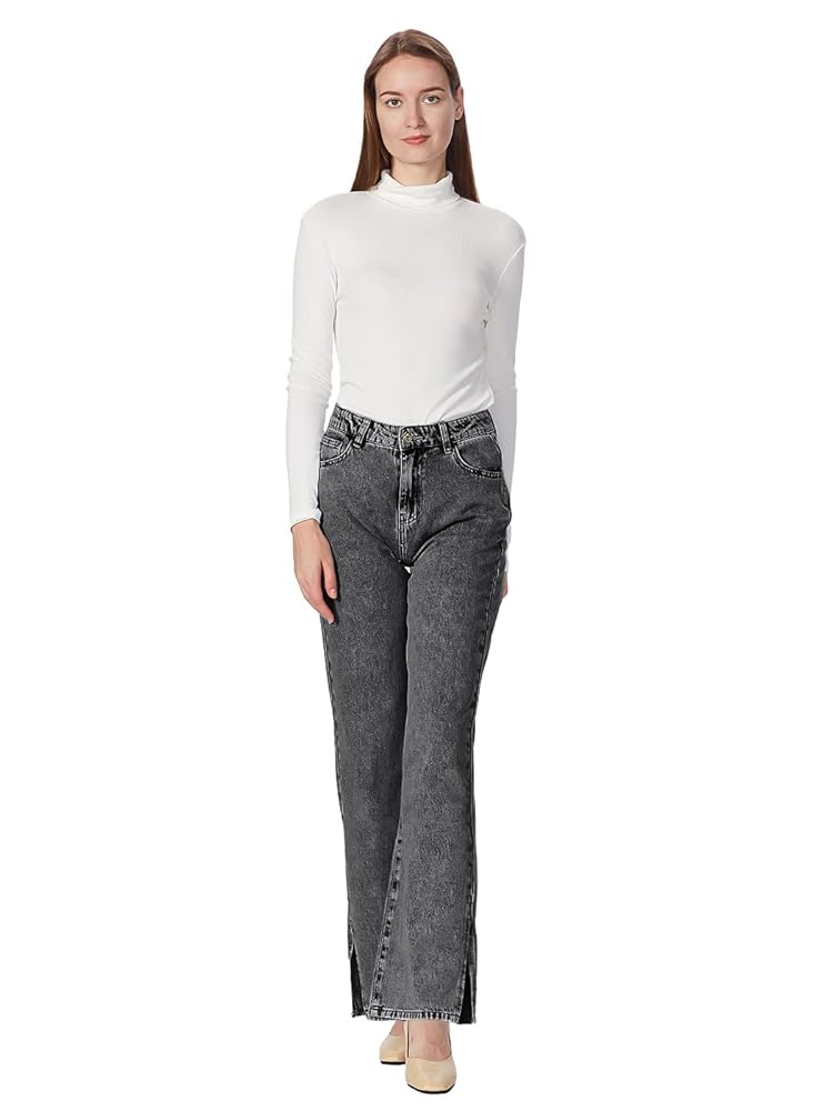 パンツ Andequal back slit curve denim pants M パンツ Andequal back slit curve denim pants back slit curve